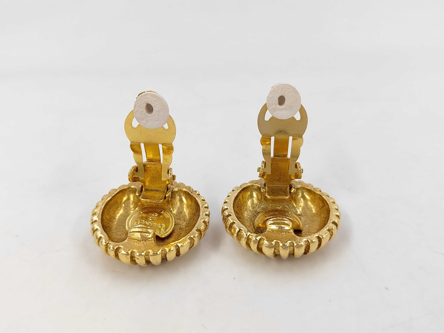 CHANEL GV Coco Mark Earrings with Comments and Box