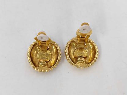CHANEL GV Coco Mark Earrings with Comments and Box