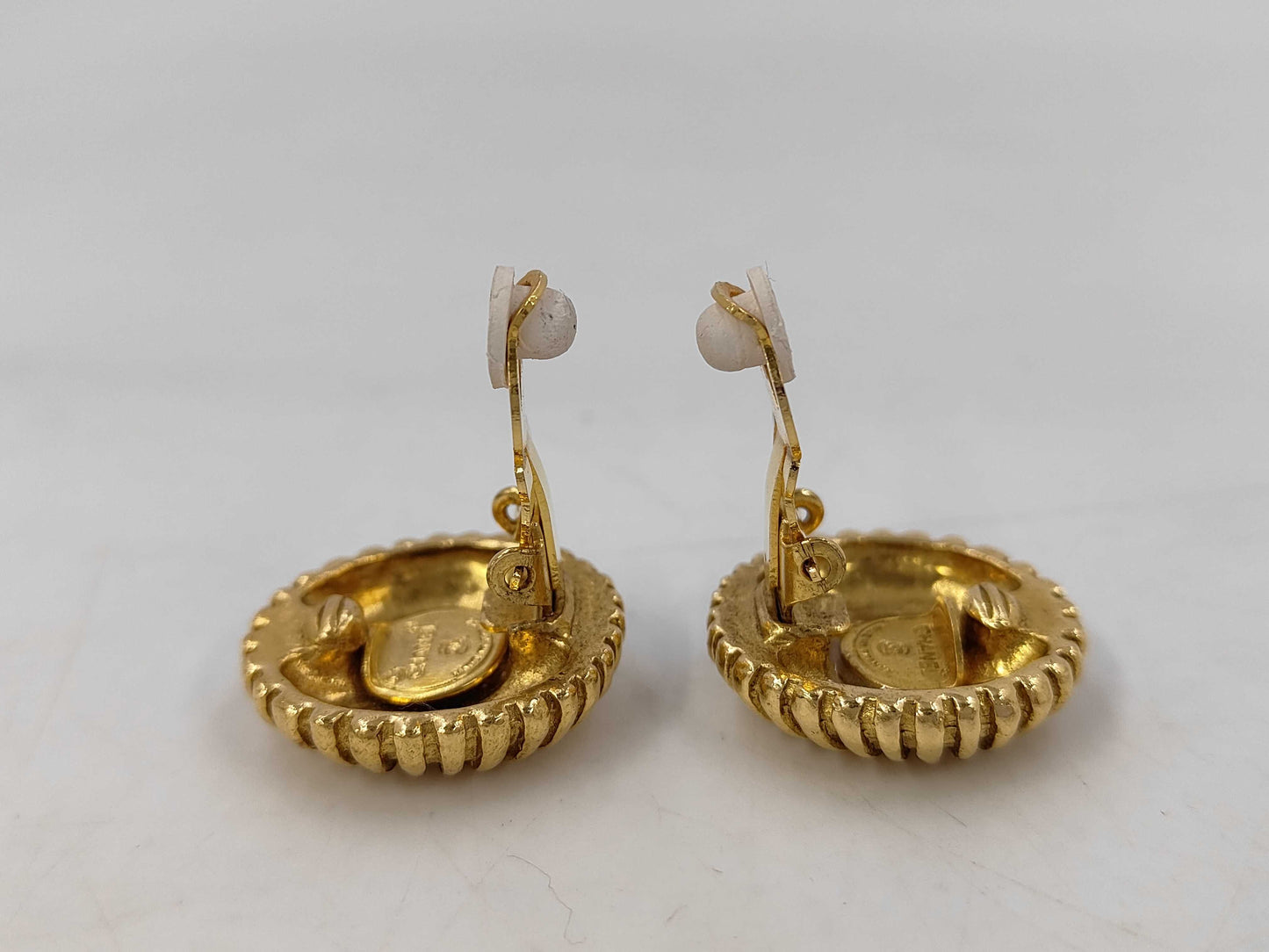 CHANEL GV Coco Mark Earrings with Comments and Box