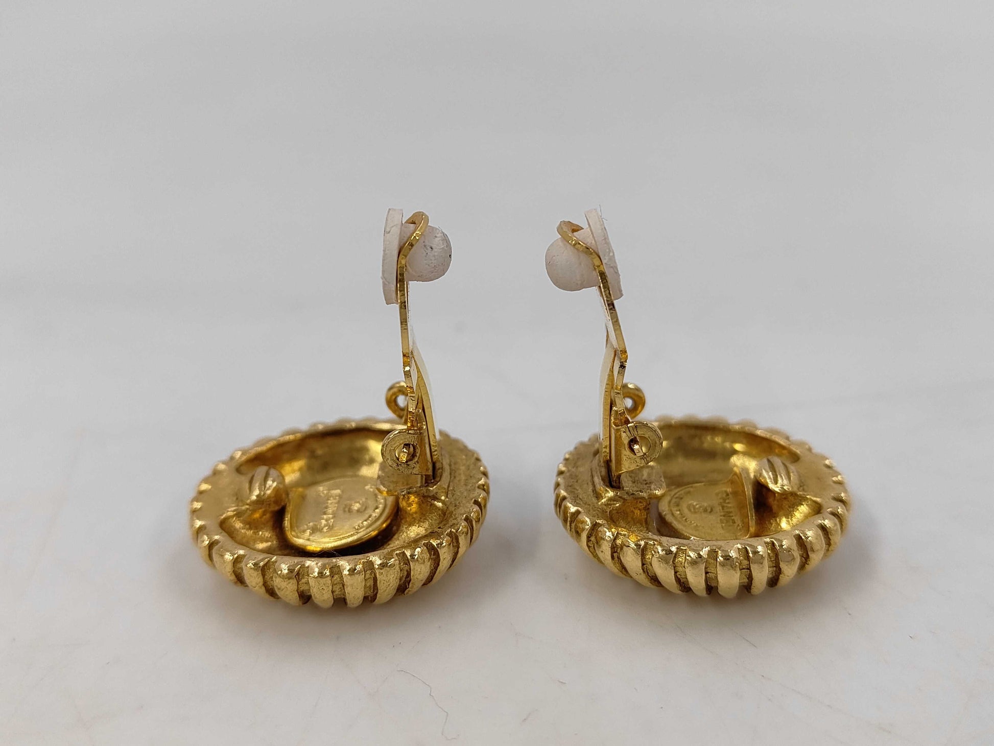 CHANEL GV Coco Mark Earrings with Comments and Box