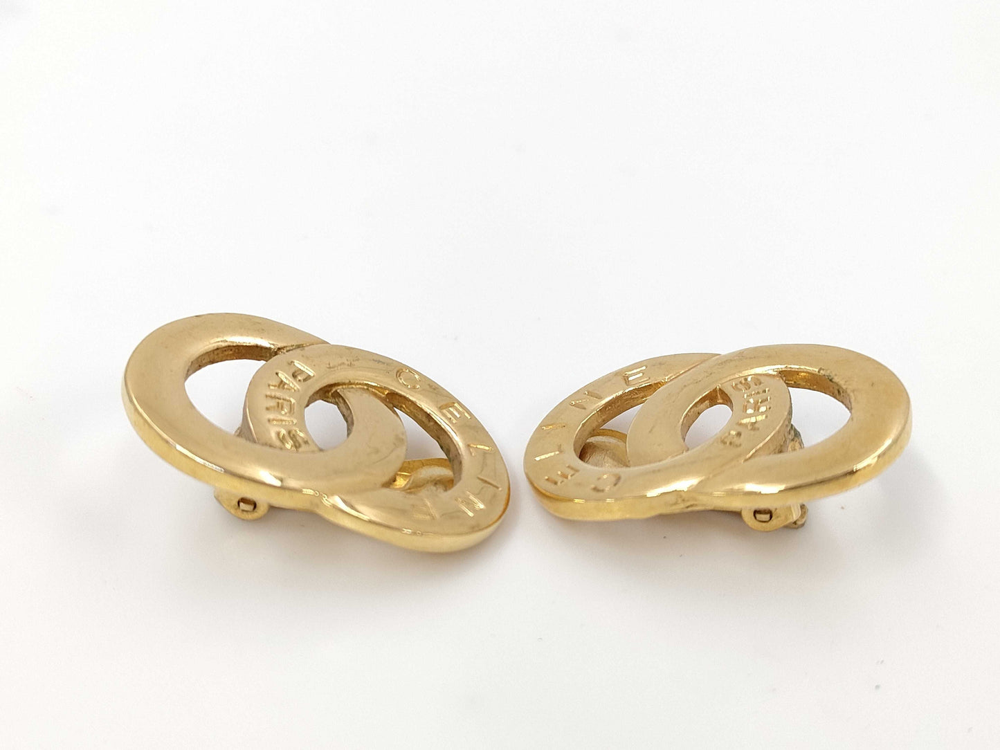 CELINE GP Round Gold Earrings
