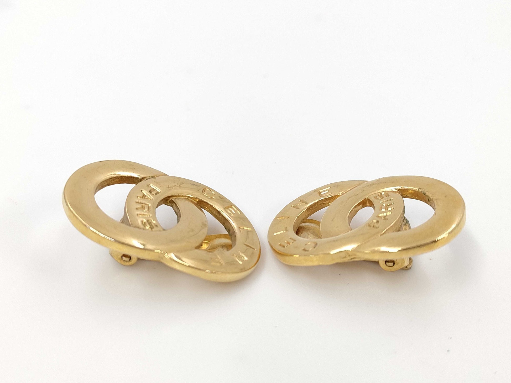 CELINE GP Round Gold Earrings