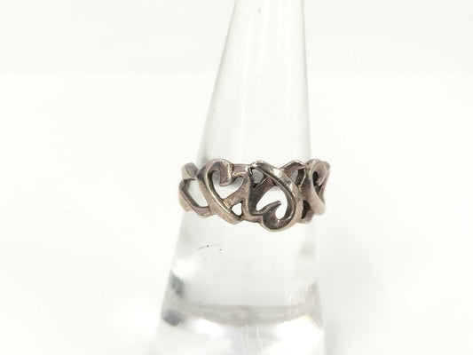 Tiffany & Co. SV925 Paloma Picasso Triple Loving Heart Silver Ring