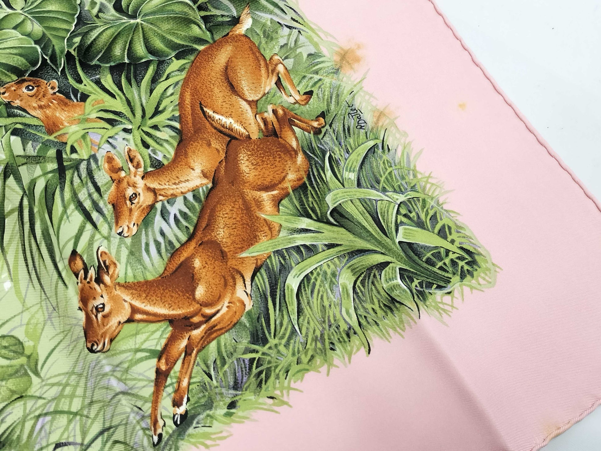 HERMES Silk Carré 90 EQUATEUR Equatorial Pink Multicolor Scarf