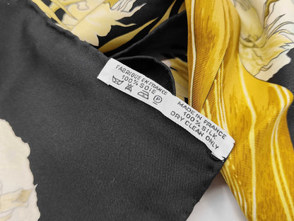 HERMES Silk Carré 90 TURBANS DES REINES Queen's Turban Scarf Black Brown