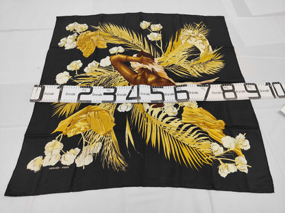 HERMES Silk Carré 90 TURBANS DES REINES Queen's Turban Scarf Black Brown