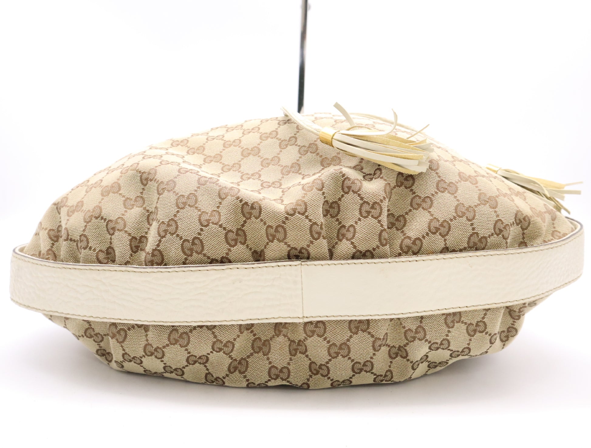 GUCCI 223951GG Canvas One Shoulder Bag Beige White Shoulder Bag