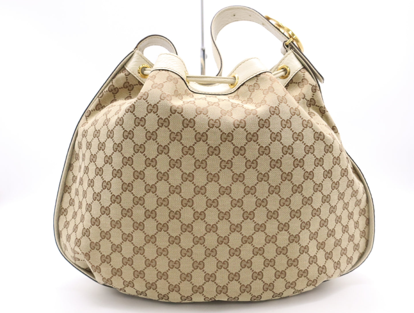 GUCCI 223951GG Canvas One Shoulder Bag Beige White Shoulder Bag