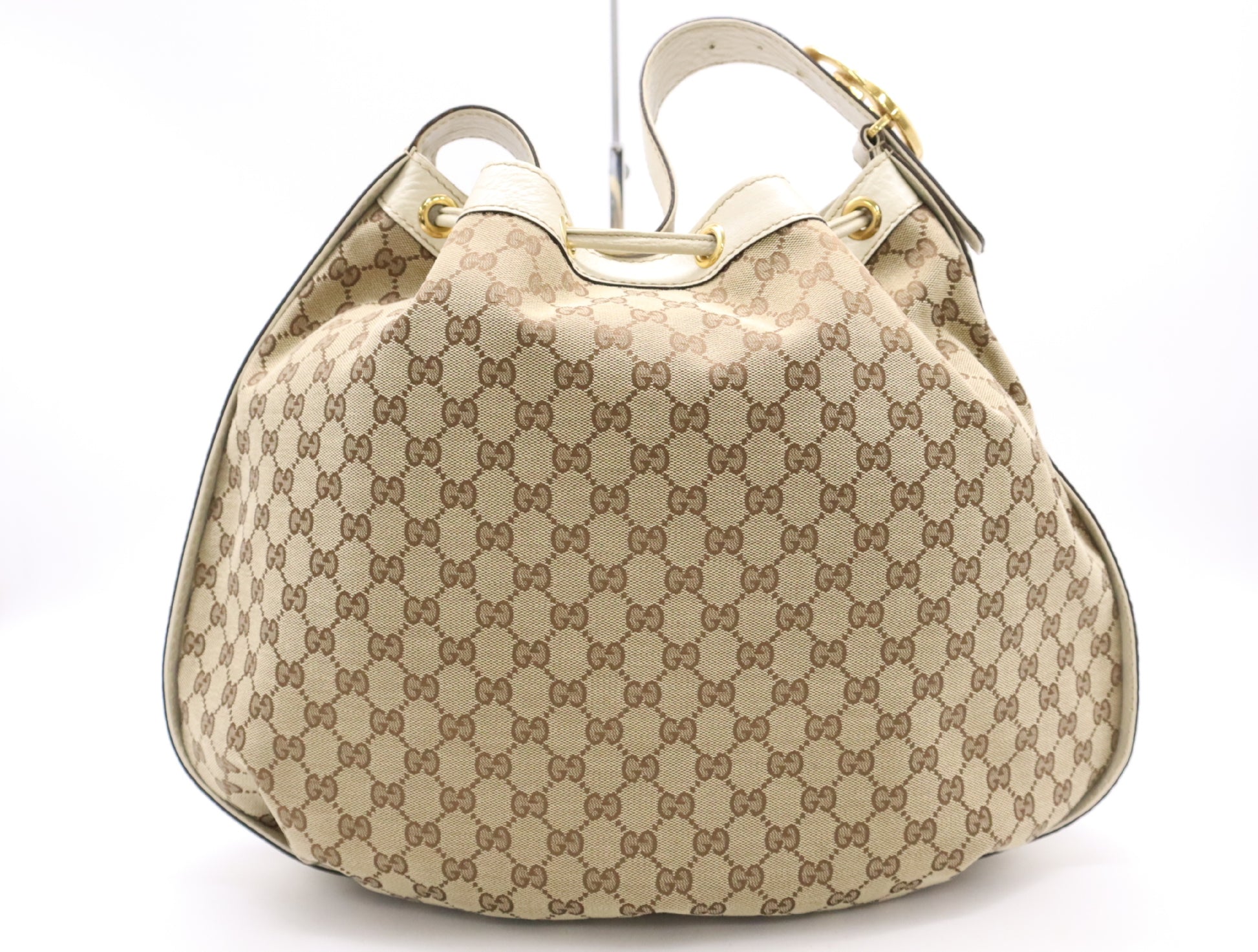 GUCCI 223951GG Canvas One Shoulder Bag Beige White Shoulder Bag