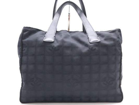 CHANEL Nylon Leather New Travel Tote Bag Black Seal 8131114 Tote Bag