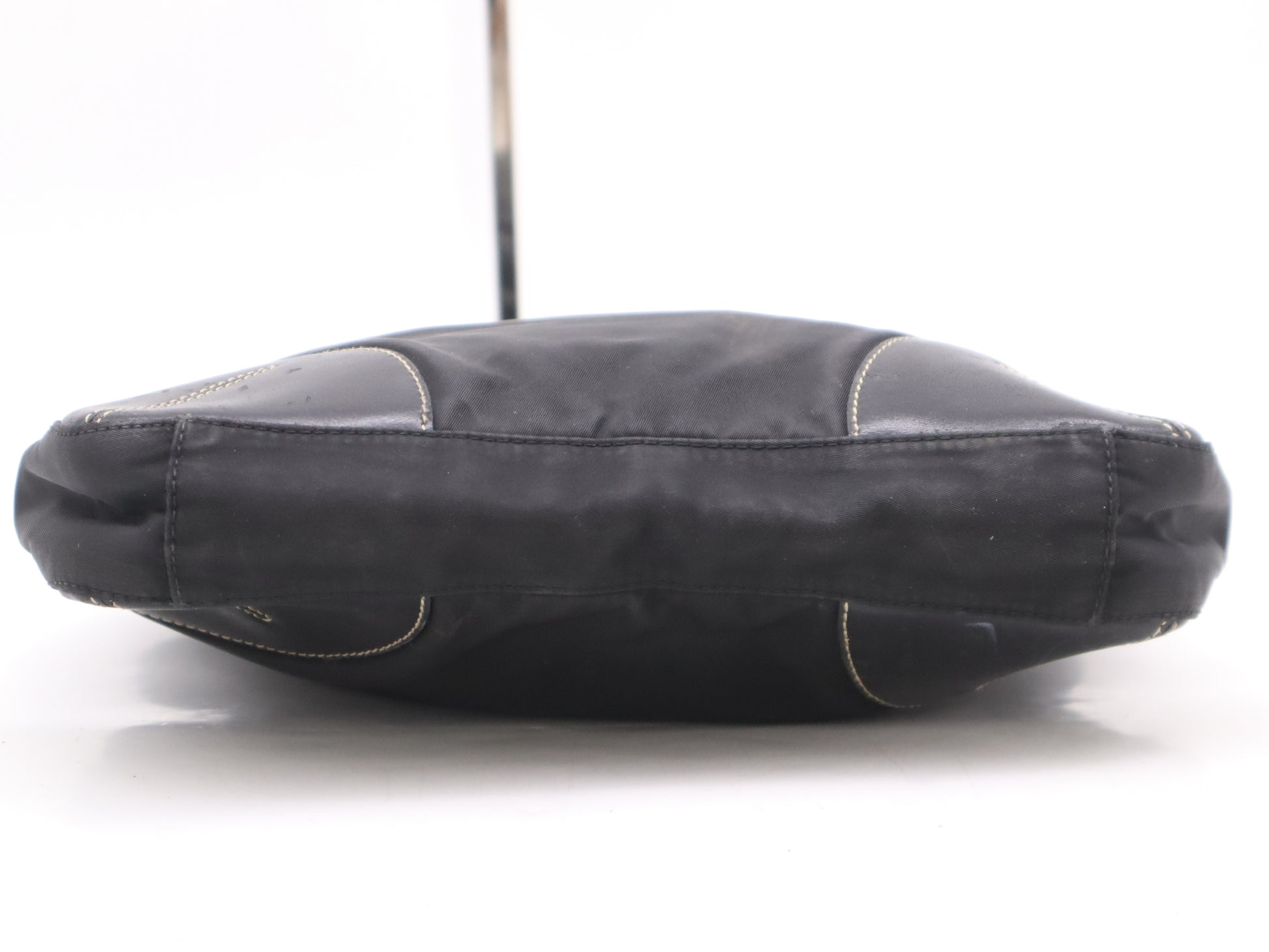 PRADA Nylon Triangle Logo Logo Bag Black Handbag