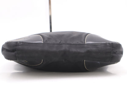 PRADA Nylon Triangle Logo Logo Bag Black Handbag