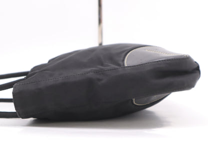 PRADA Nylon Triangle Logo Logo Bag Black Handbag