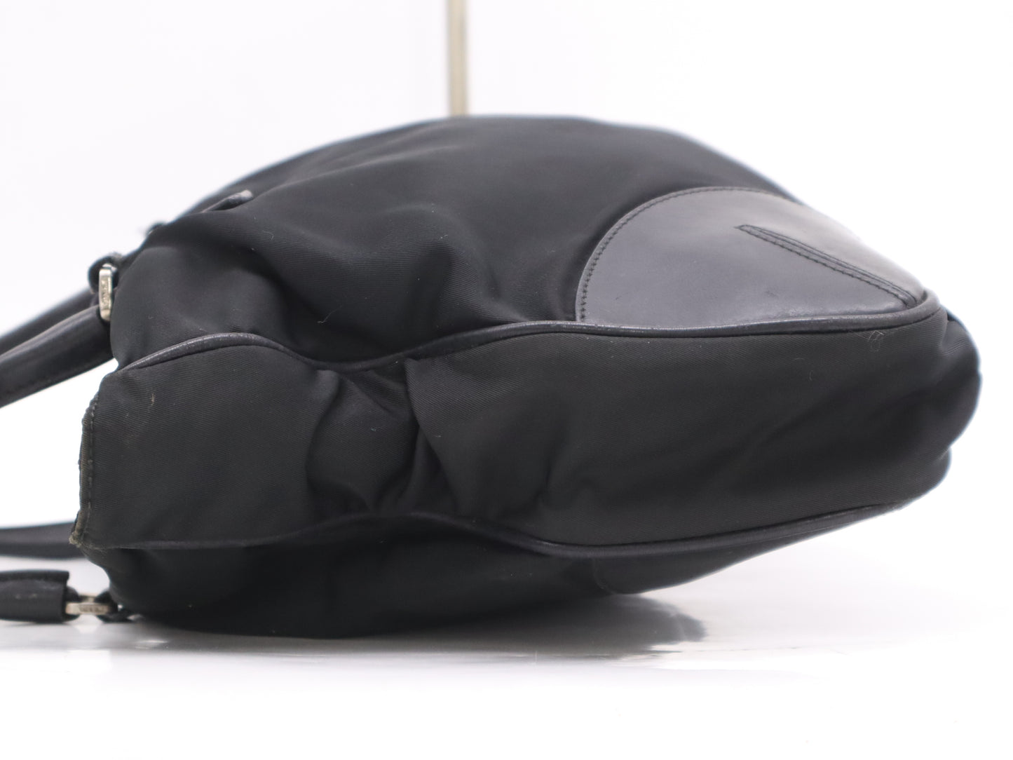 PRADA Nylon Triangle Logo Tote Bag Black Tote Bag