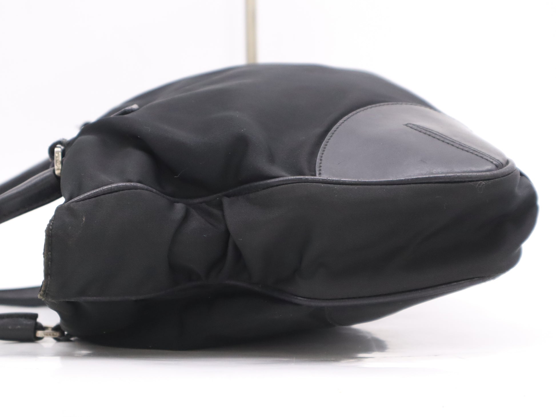 PRADA Nylon Triangle Logo Tote Bag Black Tote Bag