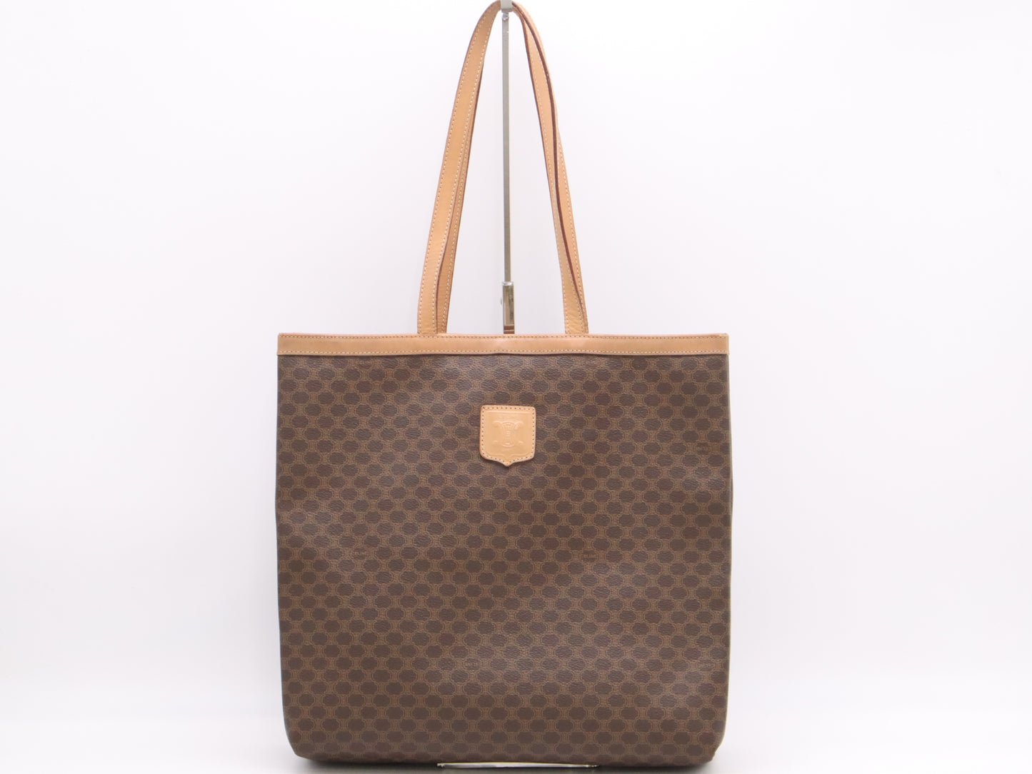 CELINE PVCx Leather Macadam Tote Bag Brown Tote Bag