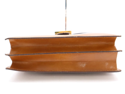 GUCCI Leather G Hardware Bag Brown Handbag