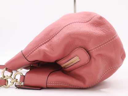 COACH Leather Logo Tote Bag Pink Tote Bag