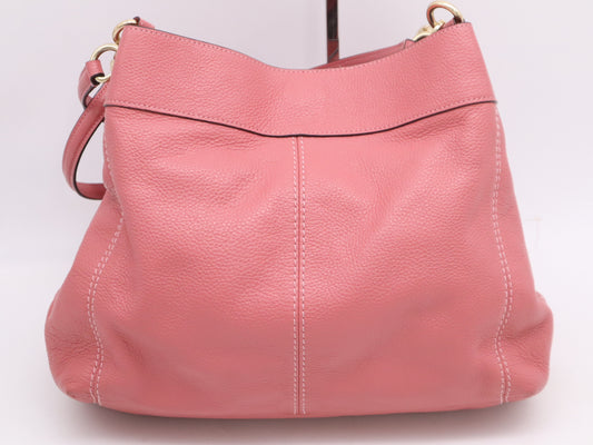 COACH Leather Logo Tote Bag Pink Tote Bag