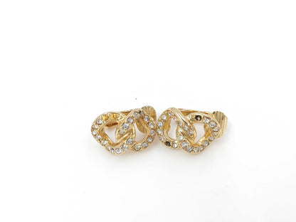 Dior GP Rhinestone Earrings Gold Earrings
