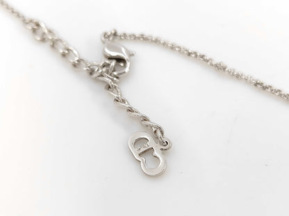 Dior SS Cube CD Logo Necklace Silver Necklace