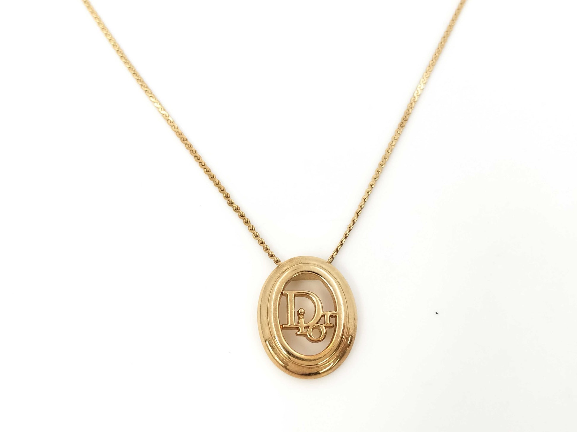 Dior GP logo necklace gold necklace