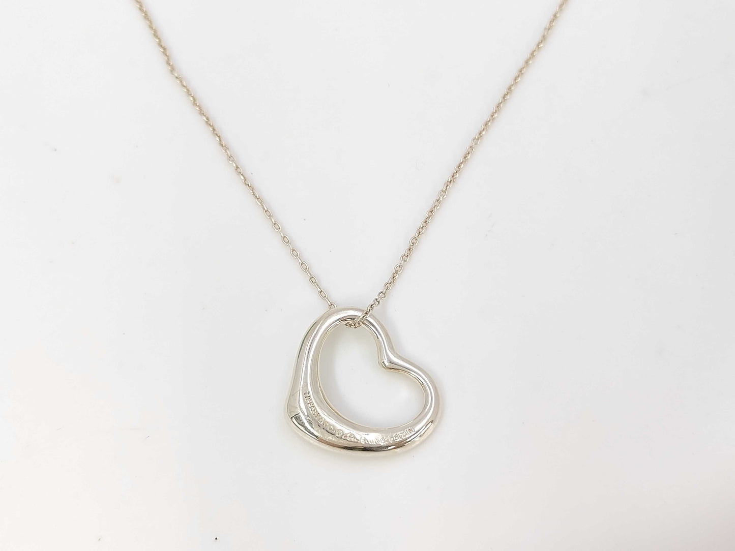 Tiffany & Co. SV925 Open Heart Necklace in Silver, with Box and Dust Bag