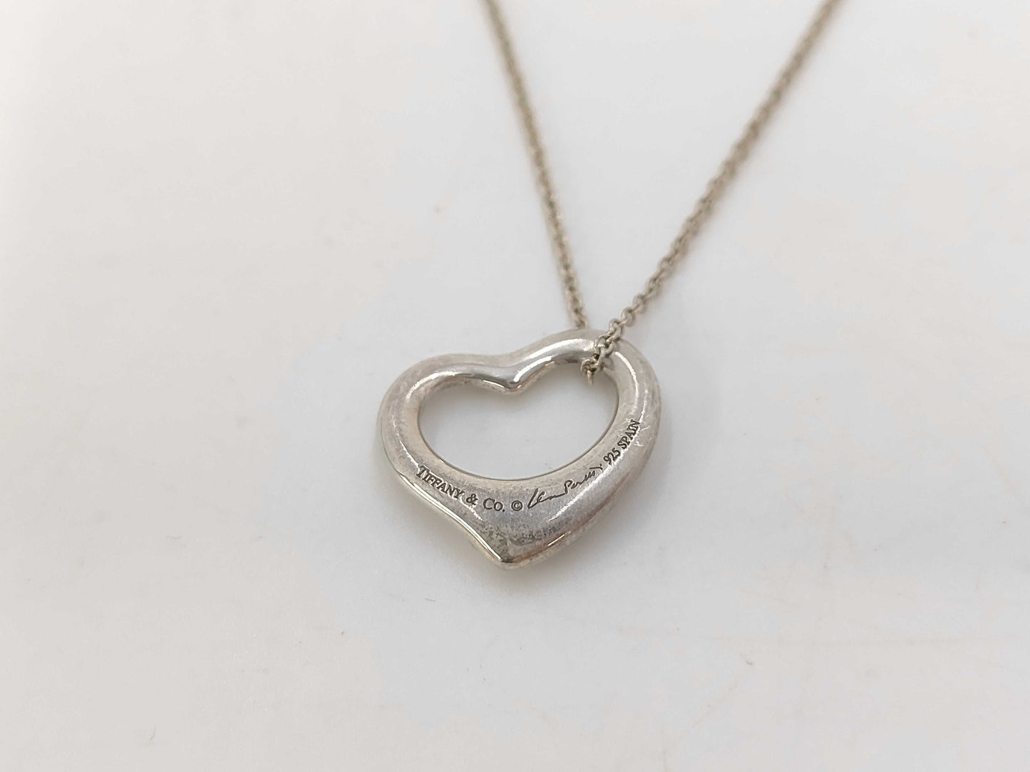 Tiffany & Co. SV925 Open Heart Necklace in Silver, with Box and Dust Bag