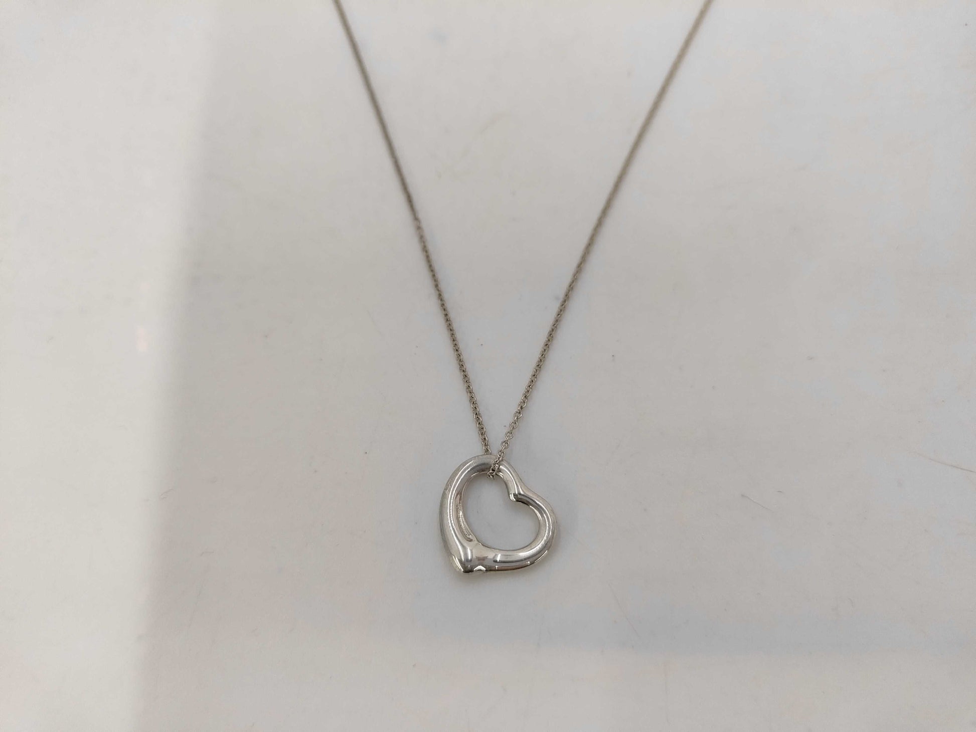 Tiffany & Co. SV925 Open Heart Necklace in Silver, with Box and Dust Bag