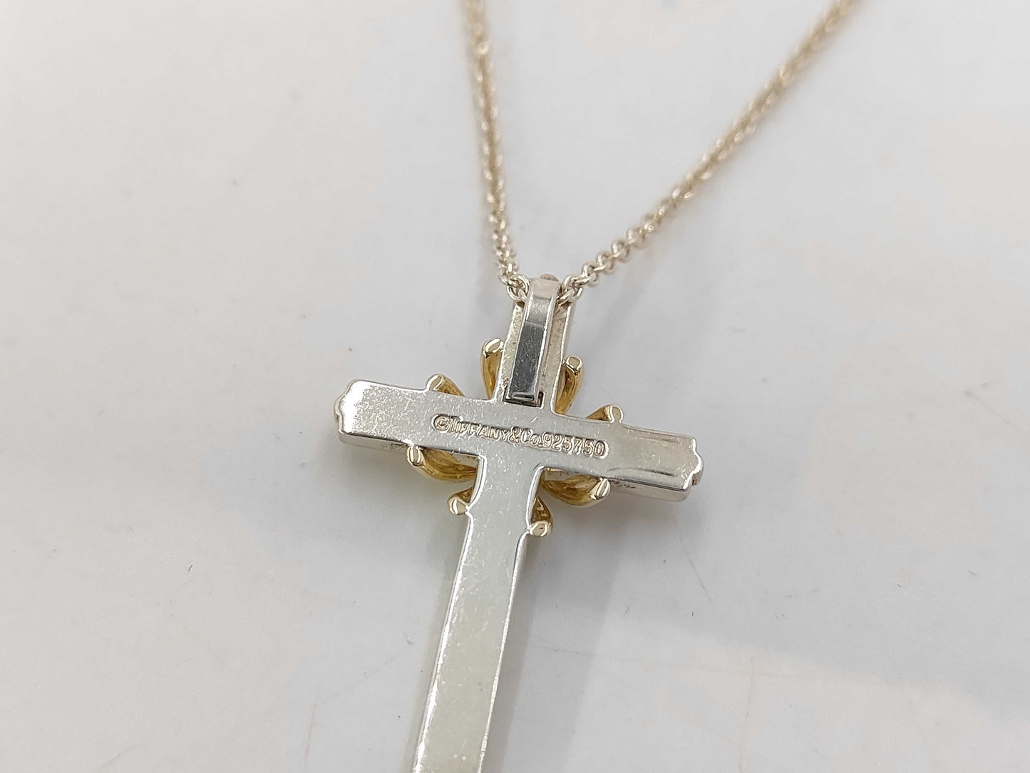 Tiffany & Co. SV925 Signature Cross Necklace in Silver, with Box and Dust Bag