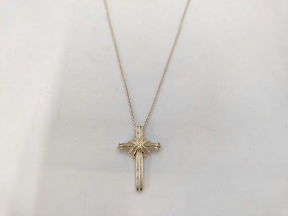 Tiffany & Co. SV925 Signature Cross Necklace in Silver, with Box and Dust Bag