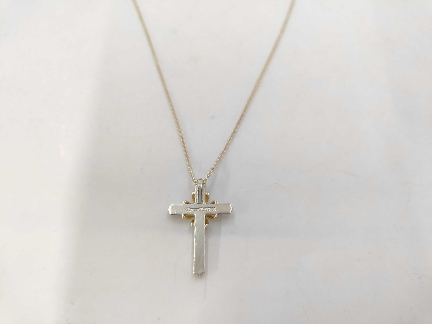 Tiffany & Co. SV925 Signature Cross Necklace in Silver, with Box and Dust Bag