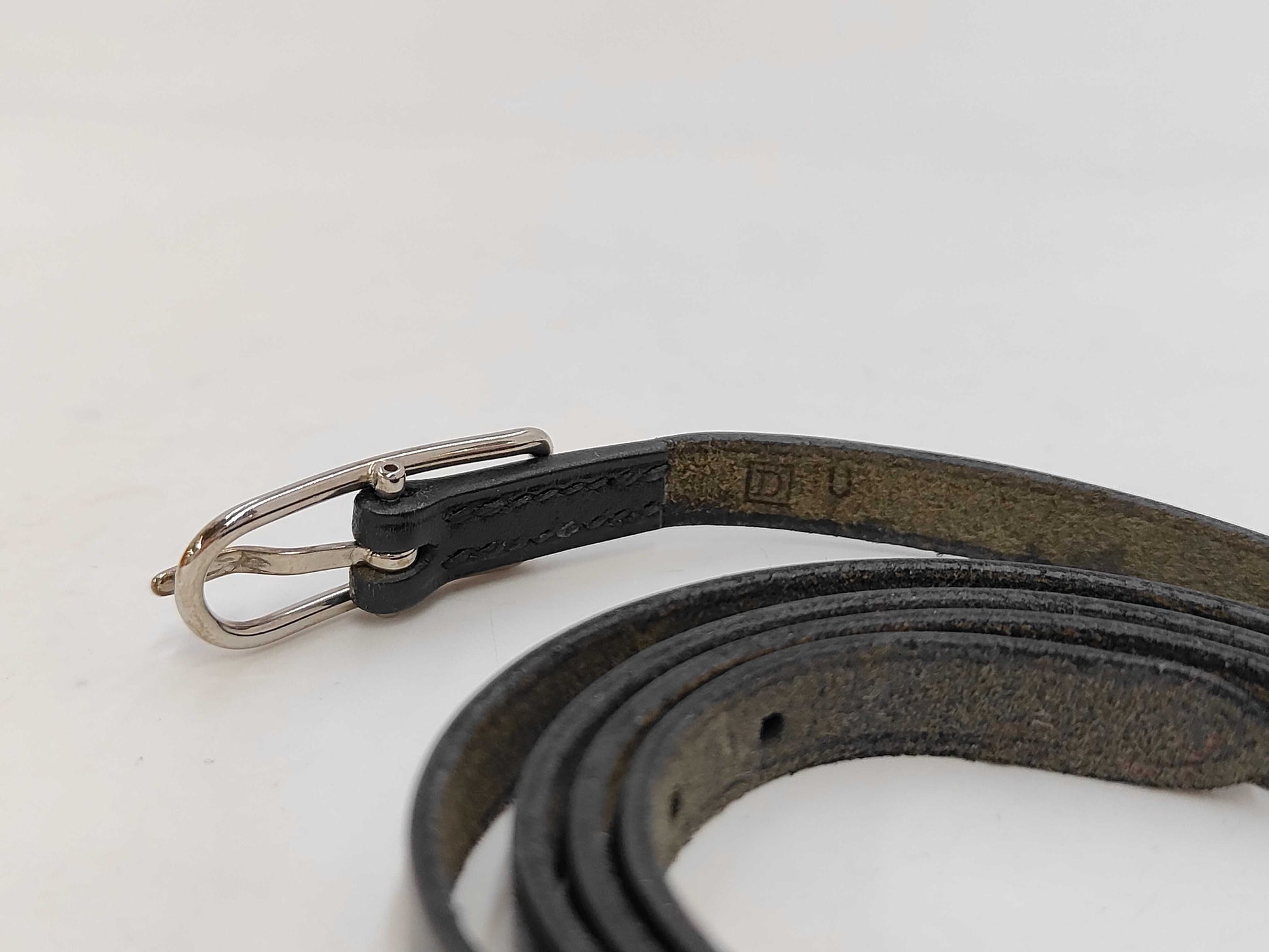 HERMES Leather D Stamped API 4-Strand Bracelet Black with Box