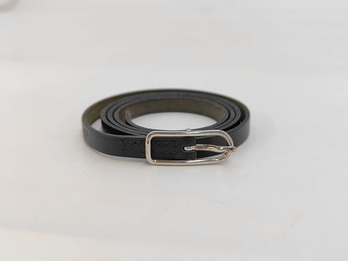 HERMES Leather D Stamped API 4-Strand Bracelet Black with Box