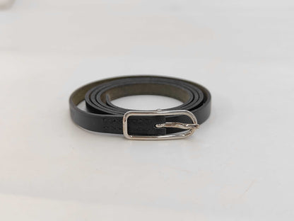 HERMES Leather D Stamped API 4-Strand Bracelet Black with Box