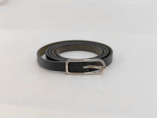 HERMES Leather D Stamped API 4-Strand Bracelet Black with Box