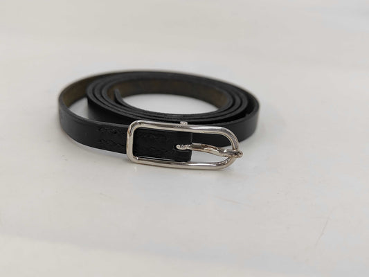 HERMES Leather D Stamped API 4-Strand Bracelet Black with Box