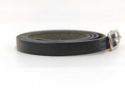 HERMES Leather D Stamped API 4-Strand Bracelet Black with Box
