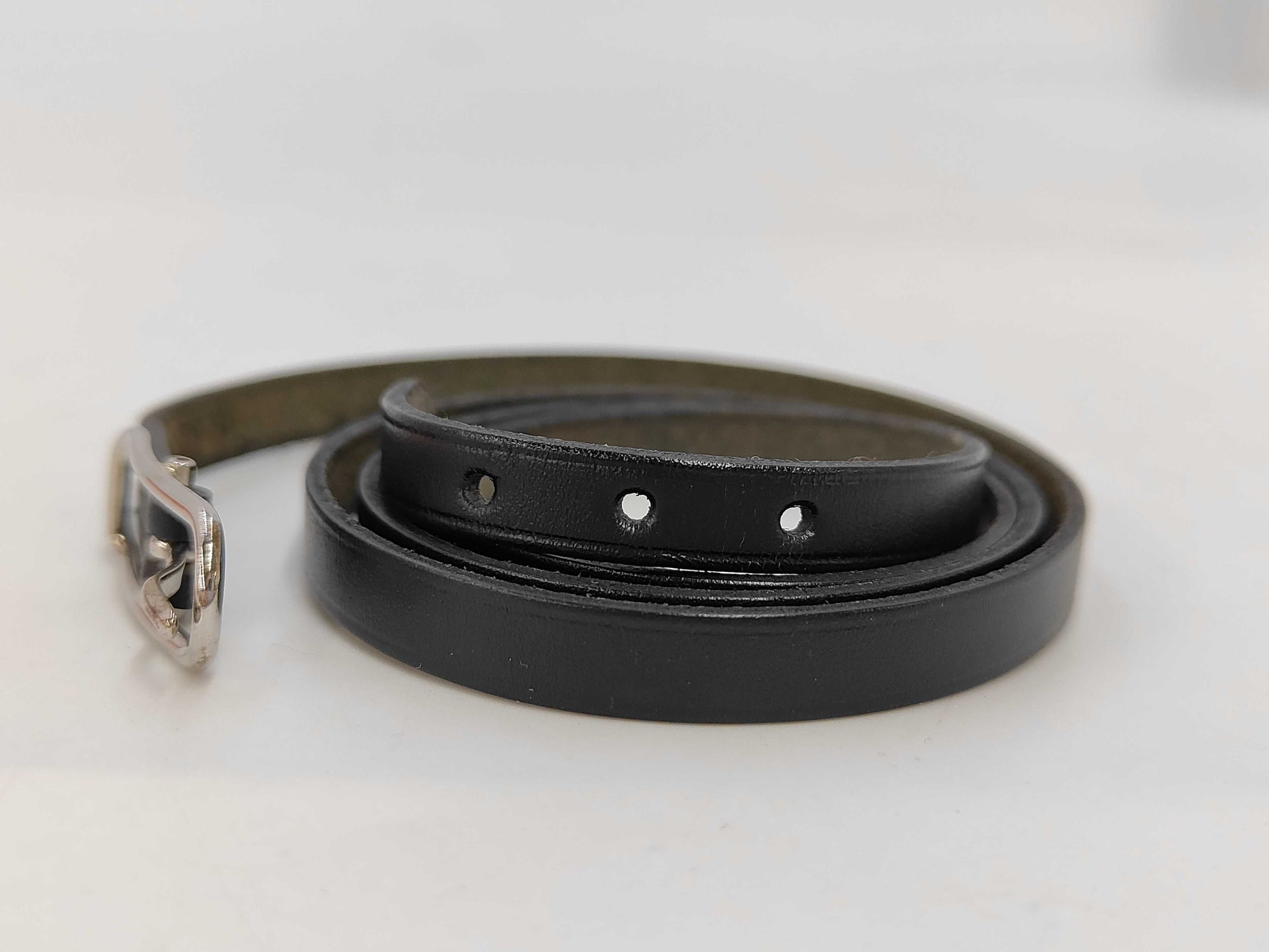 HERMES Leather D Stamped API 4-Strand Bracelet Black with Box