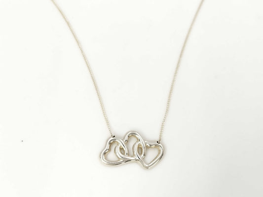 Tiffany & Co. SV925 Triple Heart Necklace Silver Necklace