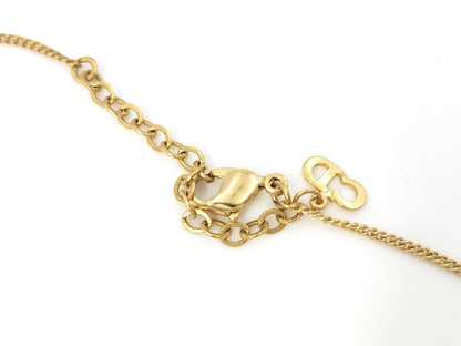 Dior GP Rhinestone CD Logo Necklace Gold Necklace