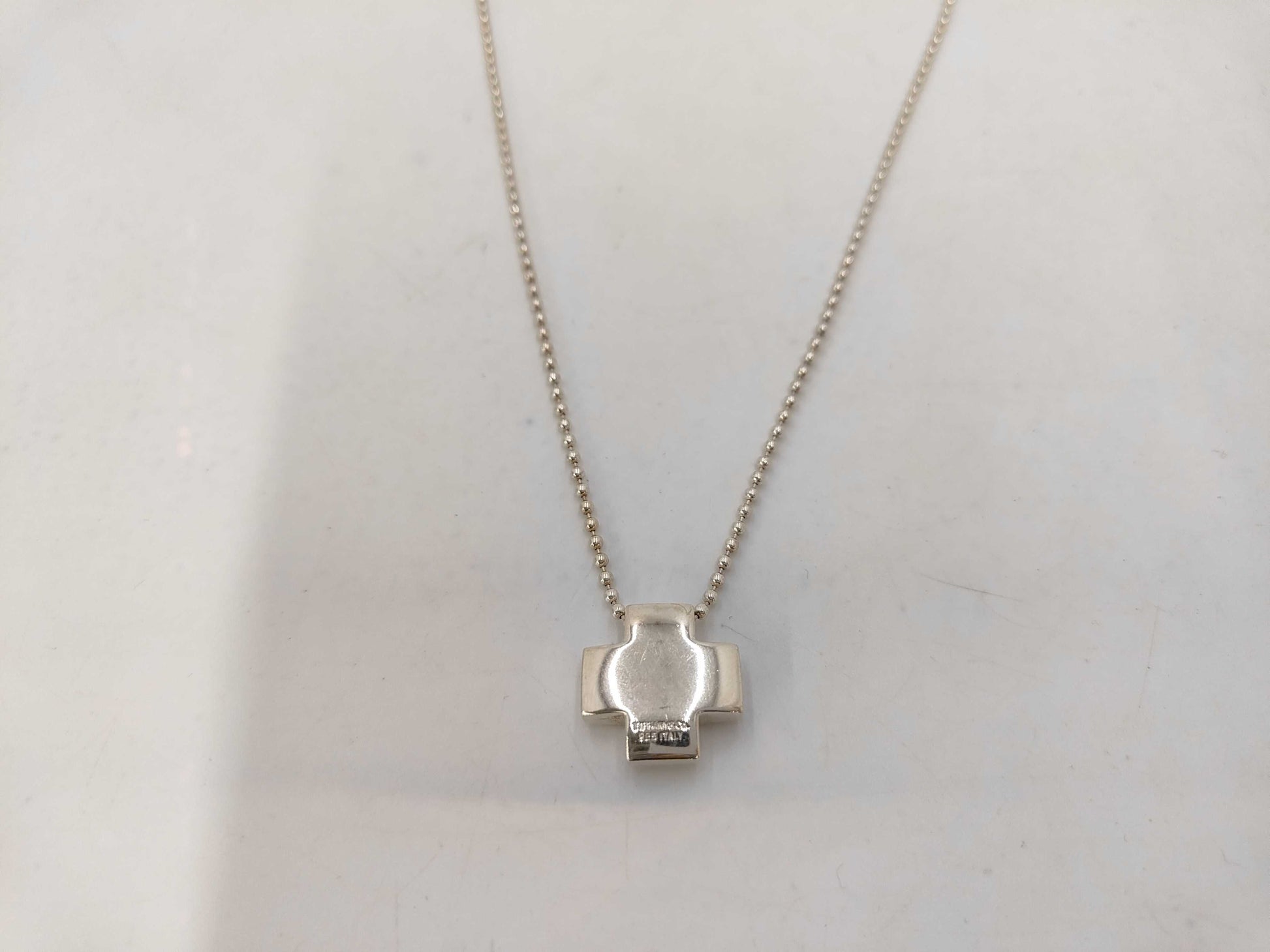 Tiffany & Co. SV925 Roman Cross Necklace in Silver with Box