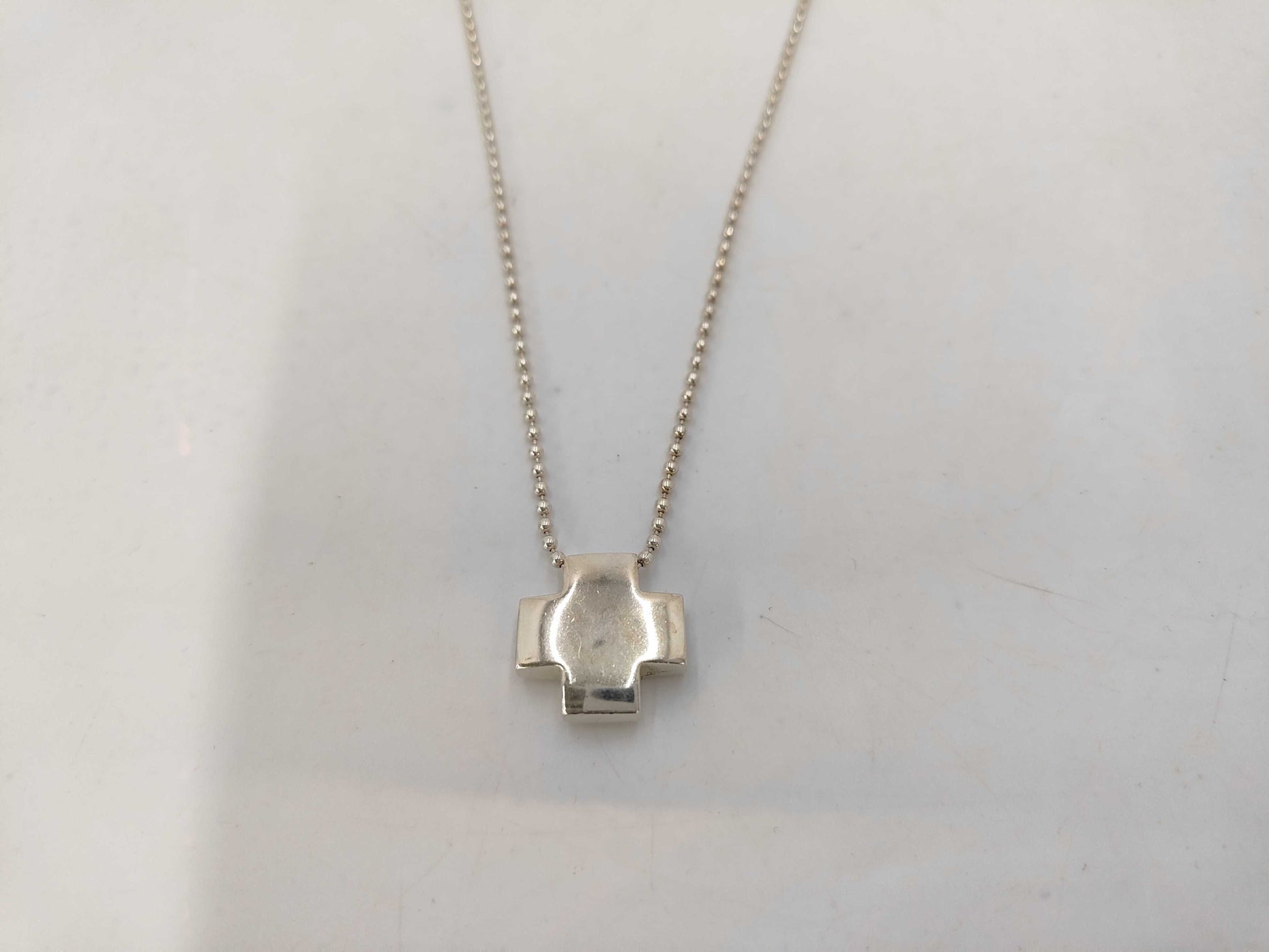 Tiffany & Co. SV925 Roman Cross Necklace in Silver with Box