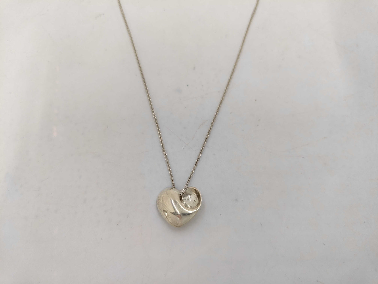 Tiffany & Co. SV925 Folded Heart Necklace Silver Necklace