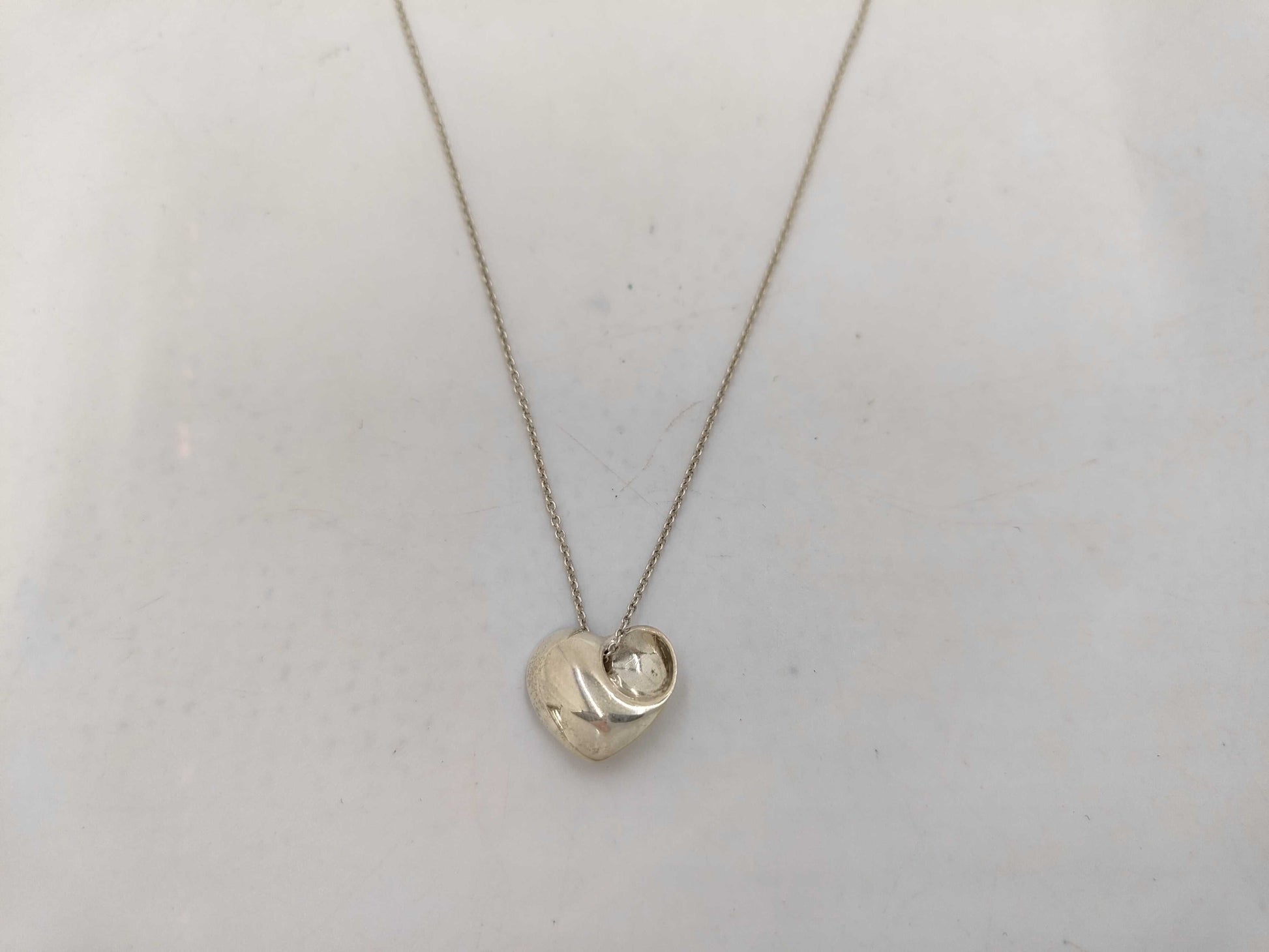 Tiffany & Co. SV925 Folded Heart Necklace Silver Necklace