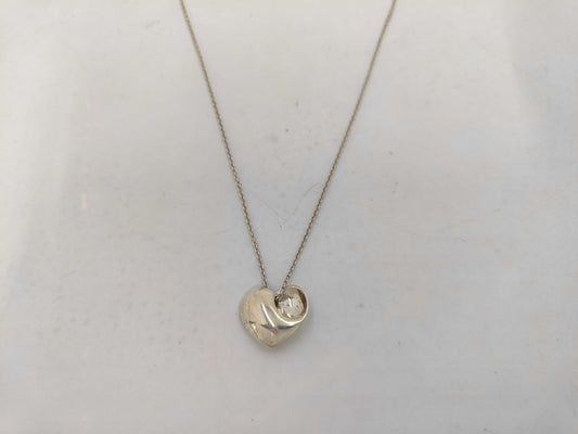Tiffany & Co. SV925 Folded Heart Necklace Silver Necklace