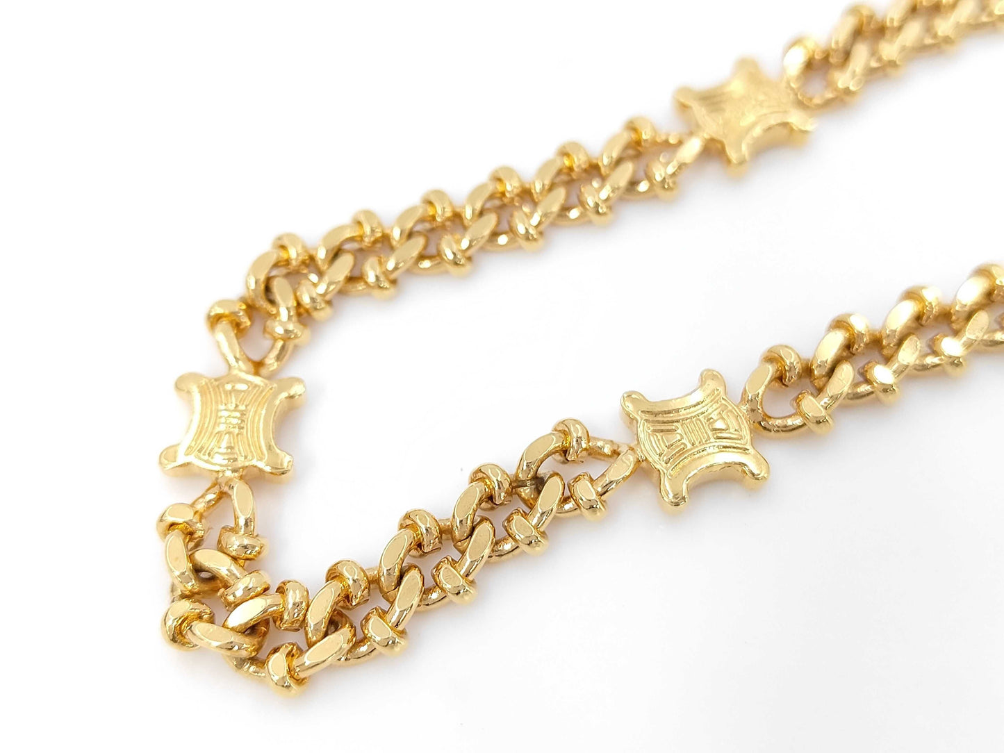 CELINE GP Triomphe Blason Bracelet, Gold, Box and Dust Bag Included