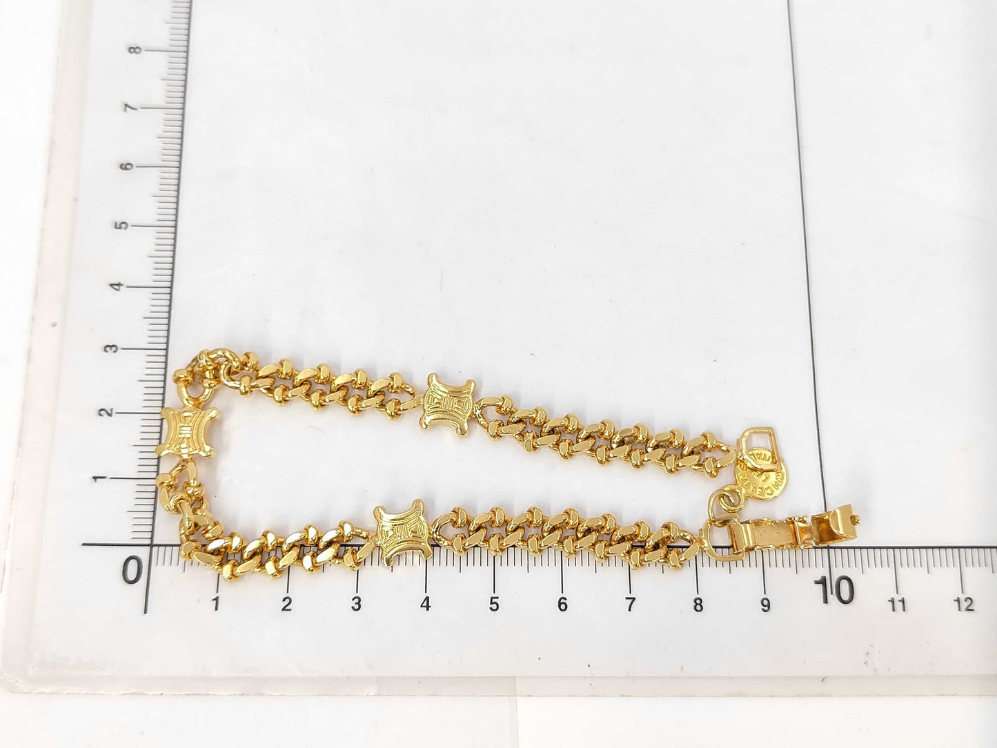 CELINE GP Triomphe Blason Bracelet, Gold, Box and Dust Bag Included