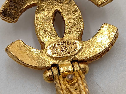 CHANEL GP Gripoa Coco Mark Necklace, Gold, Green, with Rice, 94A, Boxed