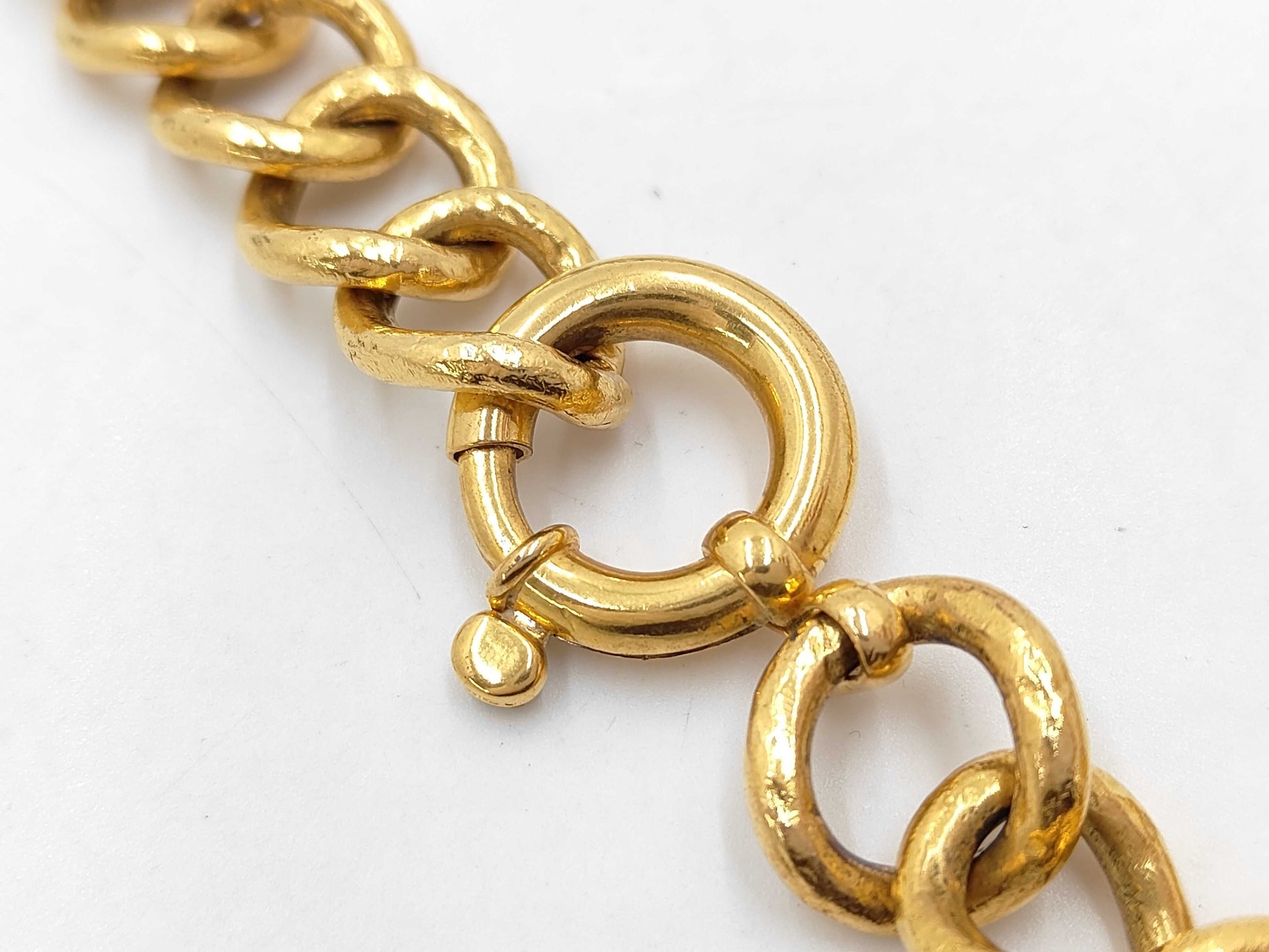 CHANEL GP Gripoa Coco Mark Necklace, Gold, Green, with Rice, 94A, Boxed